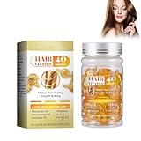 Haar Vitamine Haarkur Serum, Haarkur Serum Vitamin-Kapseln, Haar Vitamin Behandlung Serum, Vitaminreiches Haarpflegeserum, Haar-Serum-Kapsel für krauses und beschädigtes Haar (1bottle-40pcs)