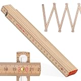 Metrie™ Zollstock – Gliedermaßstab 2m | Meterstab, Maßstab - NATUR - Duplex Teilung, Hergestellt in der EU | Robuster & Präziser Holz-Gliedermaßstab | für Handwerker, DIY | BLOCK 72-1 Stück