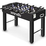 SereneLife 122 cm Tischkicker – Turniergröße mit 2 Bällen & 2 Getränkehaltern für Indoor-Spielzimmer & Familienfreizeit