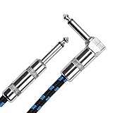 aqxreight Gitarren-Rauschunterdrückungskabel, Schwarz, Blau, Kupferkern, Gitarren-Instrumentenkabel für Heimbühne, Verwendung 3 Meter Kabel, EIN Akkord aus Weben, Bassgitarren-Instrumentenkabel,