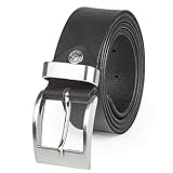 LINDENMANN Leder-Gürtel Herren 40 mm breit, Gürtel Herren Echt-Büffel-Leder Gürtel, Ledergürtel, Jeans-Gürtel schwarz, Größe/Size:Bundweite 120 cm Gesamtlänge 135 cm W 47.2 XXL