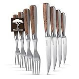 BAUMFELD Pizza- und Steakbesteck (Akazienholz, 8 teilig)