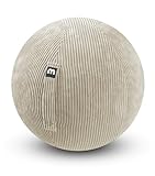 mokebo Stoff Sitzball Büro ergonomisch 'Der Sportliche', Sitzball mit Pumpe oder Pezziball mit Stoff- oder Cordbezug, 65cm Breite, ergonomische Bürostuhl Alternative für Zuhause & Büro