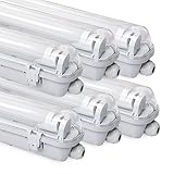 Gimisgu 6er Pack LED Feuchtraumleuchte 120cm, 18w Wannenleuchte, 1530lm Neutralweiß 4000k T8 LED Röhre, IP65 Wasserfest Feuchtraumlampe Nassraumleuchte Werkstattlampe für Garage, Keller, Büro