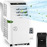 Klarstein Mobile Klimaanlage mit Abluftschlauch, 4-in-1 Klimagerät mit Ventilator, Luftentfeuchter & Nachtmodus, Kleine & Portable Klimaanlage für Wohnung & Büro, Niedriger Verbrauch, 10000 BTU