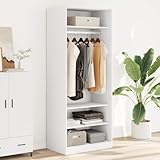 Mimdixy Eckkleiderschrank Schränke Mit Regalfächern, Kleiderschrank Weiß 80x50x200 cm Holzwerkstoff Türen Büroschrank Für Haushalt Flur Büro