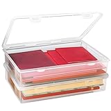 Aufbewahrungsbox mit Deckel Mehrzweck-Aufbewahrungsbox 2 Pack Rechteckige A4 Papieraufbewahrung Stapelbare mit Verriegelbaren Deckeln für Dokumente, Briefe, Sammelalben, Zeitschriften, Künstlerbedarf