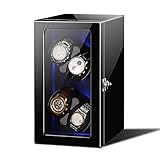 Spinnerwickelbox Watch Wickler - Automatische mechanische Uhrenschütter Vertikale Smart Winding Box Silent Motoruhr Drehgerät Home Multi-Slot-Uhr Aufbewahrungstasche Organizer Stille und