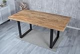 SAM B-Ware Esszimmertisch Bristol 180 x 90 cm, Mangoholz massiv, naturfarben, Esstisch mit U-Metallgestell in schwarz