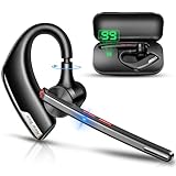 New bee Bluetooth Headset Wireless V5.2 Bluetooth Freisprech Headset mit CVC 8.0 und ENC Dual Mic Freisprechanlage Bluetooth Ohr mit 80h Spielzeit Headset Kabellos für Büro/Geschäft/Fahren