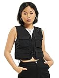 Urban Classics Damen Ladies Short Tactical Vest Jacke, Black, L