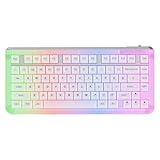 KiiBoom Jade75 75% CNC+UV Resin Molding Mechanische Tastatur mit RGB, BT5.0/USB-C/2.4GHz Wireless Gaming Tastatur, QMK&VIA Programmierbar, Hot-Swappable für Windows/Mac/Linux (Klar)