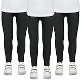 TupTam Mädchen Leggings Herbst Leggins Winterleggings Thermoleggins 3er Pack, Farbe: Schwarz, Größe: 116