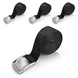 4PCS Spanngurte, Verstellbare Zurrgurt mit Klemmschloss, Robuste Zurrgurt, Spanngurt Befestigungsgurt mit Ratsche für Auto, Fahrrad, Sackkarre, Motorrad, Gepäck (2M-Balck)