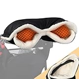 Orzbow Kinderwagen Handwärmer,Wetterfest Handwärmer Kinderwagen,OEKO-TEX STANDARD 100,Stabiler Handmuff für Kinderwagen mit Berberfleece und Fester Passform,Maschine Waschbar,Schwarz