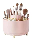 Reflygen 360 Grad drehbarer Schreibtisch-Organizer, Make-up-Pinsel, Bleistifte, Schreibtisch-Schreibwaren-Aufbewahrung, drehbares Regal, Premium-Kunststoff-Organizer für Büro, Schule und Zuhause (5