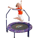 Trampolin Kinder|Ø ca. 91 cm|Faltbarer Rebounder für Minitrampolin mit Schaumgriff,Sicherheitspolster und Strapazierfähiger Abdeckung für Innen und Außen |Trampolin für Jumping Fitness (Blau)