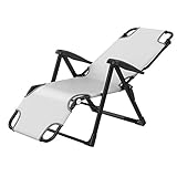 GZHENOZ Robuster Gartenstuhl mit Liegefunktion | Übergroßer Klappsessel für Erwachsene | Tragbare Sonnenliege, Liegestühle, Schwerelosigkeitsstühle, flach liegend, Grau