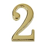 dissot Hausnummernschild aus Aluminiumlegierung, goldfarben, für Tür oder Hotel, mit Schrauben, Hausschild, 2