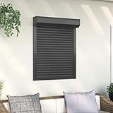 HUAKEHOM Rollladen Aluminium Gute Wärme- und Schalldämmung Rollladenpanzer Behang Rolladen Rolladenbehang Vorbaurollladen Vorbaurolladen 70x100 cm Anthrazit