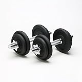 POWER-XTREME 2x10kg Kurzhanteln I Gusseisen I 30mm I 2x Kurzhantelstange 350mm I Hantelscheiben: 4x 1,25kg & 4x 2,5kg I Griff gerändelt I Hantelset I Kurzhantel 2er Set