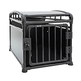 MaxxPet Hundebox 63x83x65 cm – faltbare Hundetransportbox – 1 Tür – Profi-Auto-Hundebox aus Aluminium – für Hunde und Katzen – Grau