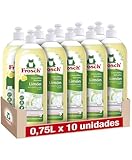 Frosch - Handspüler Flüssigkeit, Bio-Balsam Zitrone, entfettet und schützt die Haut, dermatologisch getestet - Packung mit 10 Stück x 750 ml