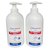 AmuBiom Hygiene-Gel für die Hände. Spender mit Hygiene-Hydropolikum. Bio.70% Alkohol. Packung mit 2 Stück.