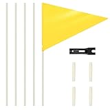 BEIMEIII Sicherheitswimpel 180cm mit Stab reflektierend Neongelb Wimpelstange Verstellbare Kinderfahrradfahne Fahrrad Wimpel Für Kinderfahrrad (Neongelb)