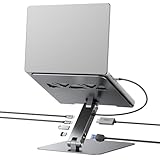 BENFEI Laptop Ständer mit 6-in-1 USB C Dockingstation: HDMI (4K@60Hz), Gigabit-LAN, 100W Power Delivery, 10Gbps (1x USB-C 3.2 & 2X USB-A 3.2) – Für MacBook Pro/Air, iPad Pro, XPS und ThinkPad