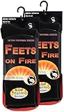 STARK SOUL FEETS on FIRE - 2 Paar Herren Ultra Thermo Socken, Warme Winter Socken, Schwarz, Gr. 41-45