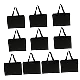 FOMIYES 10 Stück Geschenktasche packbeutel packtasche Verpackungstasche naschtüten papierbeutel groß mehrere Papiertüten mit Griff Geschenktüten aus Papier Tragetaschen aus Papier Black