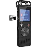 80G Diktiergerät,Aufnahmegerät mit 720° Surround-Mikrofon Voice Recorder 3072 Kbps HD-Aufnahme