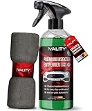 IVALITY® Insektenentferner Auto löst effektiv hartnäckige Insektenrückstände - Insektenreiniger für Auto, Wohnmobil & Motorrad - Flugrostentferner - 750ml (Insektenentferner + Tuch)