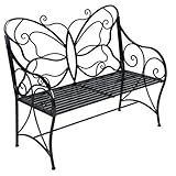 Meihkkud Gartenbank,robuste Metallbank,bequemer 2-Sitzer,Vintage Sitzbank,Gartenmöbel Bänke,pflegeleicht,für Garten, Balkon und Terrasse