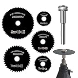 Kreissägeblätter – Set mit 6 Kreissägeblättern für Holz und Metall, Trennscheiben aus Kohlenstoffstahl für elektrische Schleifmaschine, Schneidradsatz für Rotan-Werkzeug