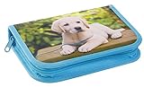 Eberhard Faber 577558 - Federmäppchen Hund, mit 42 Schreibutensilien, Schüleretui befüllt