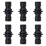 HAFRILY 6PCS Hose Coupling Gardena Kupplung 1/2 Zoll für Gartenschlauch Kupplung für Gardena Schlauchverbinder Anschlussverlängerung Zweiseitige Kupplung (Schwarz)