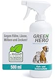 Floh- und Zeckenschutz 500 ml das Zeckenspray und Flohmittel für Hunde und Katzen, effektives Flohspray für die direkte Anwendung auf dem Tier bei akutem Befall oder zum Schutz
