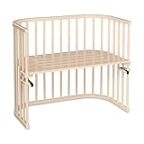 babybay Maxi extra großes Beistellbett aus massivem Buchenholz/Kinderbett Höhe stufenlos verstellbar & umweltfreundlich/mitwachsendes Babybett (beige lackiert)