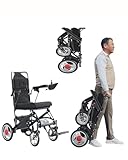 zhyunvd Kompakter Strom Rollstuhl,Faltbarer Elektrorollstuhl Aus Aluminiumlegierung,Leicht Rollstuhl Elektrisch Faltbar Elektrorollstuhl,Airline Genehmigt,Für Senioren Und Behinderung 6a