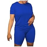 Damen Casual Prints Knopfleiste Mittellanges Hemd Oberteil Hohe Taille Lockere Tasche Hose Zweiteiliges Set Oberteil Unterteil (Blue, XXXXL)