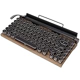 Retro Keyboard Qwertz,Qwerkywriter,Tastatur Schreibmaschine Mechanische Tastatur 83 Tasten Retschleißfeste Unterstützung Wireless 2000mA Einstellbare Hellit Retro Schreibmaschinentastatur