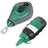 lllrlpeiase Schlagschnur Set, 26 m Markierschnur, Selbstarretierende Druckrückholkurbel, Dreistufige Gangschaltung, Grüne Pulverflasche mit Aufbewahrung, zum Präzisen Anzeichnen Durch Maurer