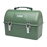 STANLEY Classic Lunch Box 9.5L - Lunchbox aus Edelstahl mit Griff - BPA Frei Food-Behälter - Platz für Thermosflasche oder Reisebecher - Hammertone Green