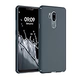 kwmobile Hülle kompatibel mit LG G7 ThinQ/Fit/One Hülle - weiches TPU Silikon Case - Cover geeignet für kabelloses Laden - Dunkler Schiefer