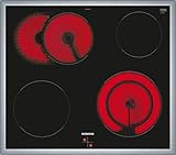 Siemens EA64RGNA1E iQ300 Elektro-Glaskeramik-Kochfeld (herdgesteuert), 60 cm breit, Zweikreis-Kochzone 21 cm, Platz für große Bratpfannen zuschaltbare Bräterzone Schwarz