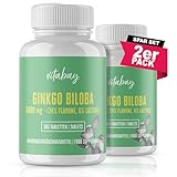 Vitabay Ginkgo Biloba 6000 mg | 360 Kapseln | Zeitoptimierte Abgabe | Mit 24% Flavone & 6% Lactone | Laborgeprüft & hergestellt aus hochwertigen Rohstoffen