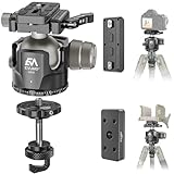 EVUMO DX55 Kugelkopf Umrüstsatz für BOG DeathGrip Stativ, inklusive 55mm Low Profile Kugelkopf, Konverter, Sattelplatte, Arca Swiss Schnellwechselplatte Klemme und Arca MLOK Schnellwechselplatte