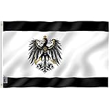 Anley Fly Breeze 3x5 Fuß Preußische Flagge - Lebendige Farbe und UV-Lichtechtheit - Leinwandkopf und doppelt genäht - Deutsches Königreich Preußen Flagge Polyester mit Messingösen 3 X 5 Ft